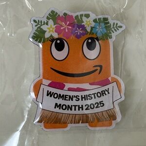 Amazon Hawaii Employee🧡🌸🌺 Women's History Month 2025 Pin. Hula Mascot PECCY.